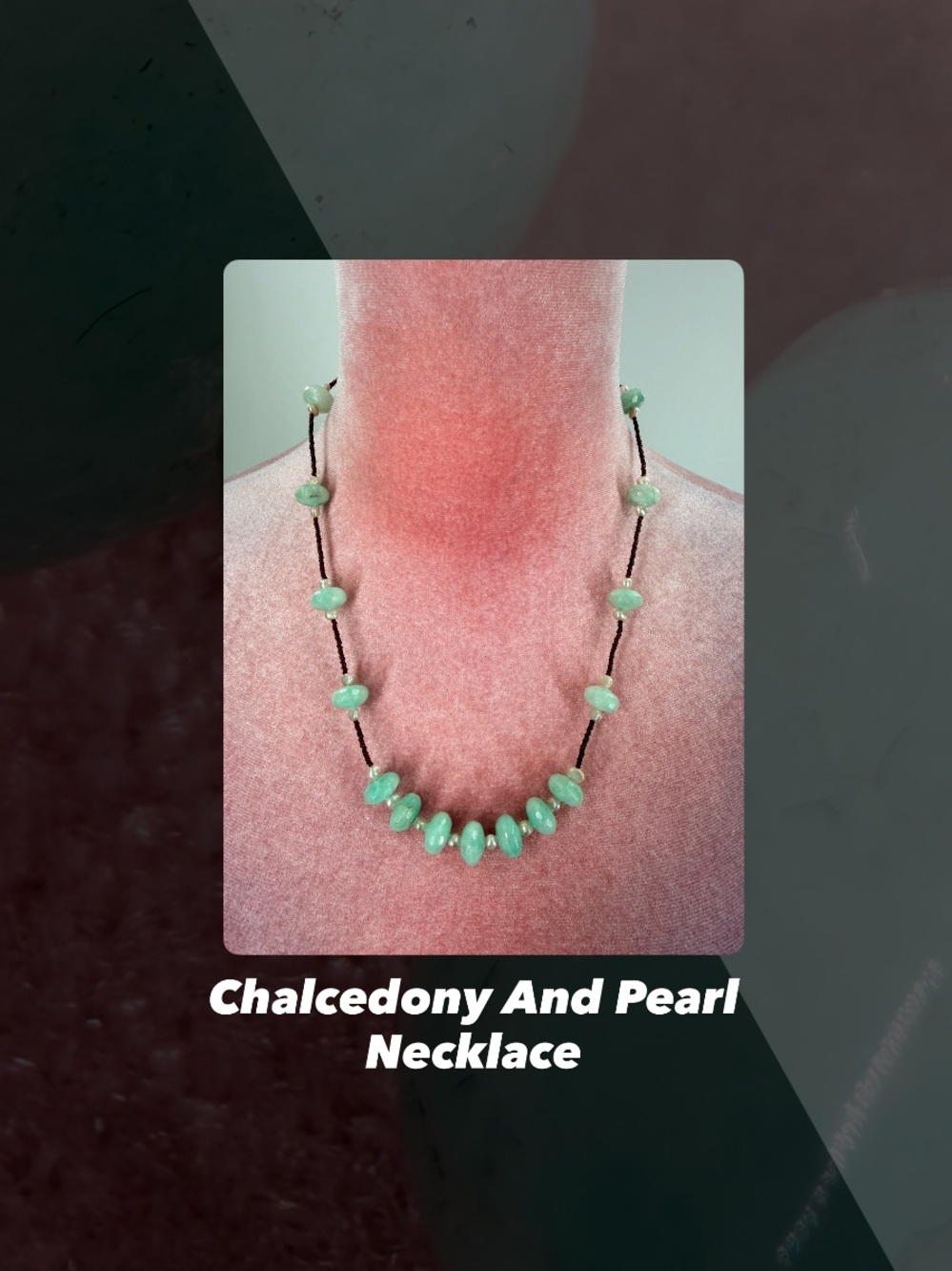 EUC Handmade Chalcedony And Pearl Necklace